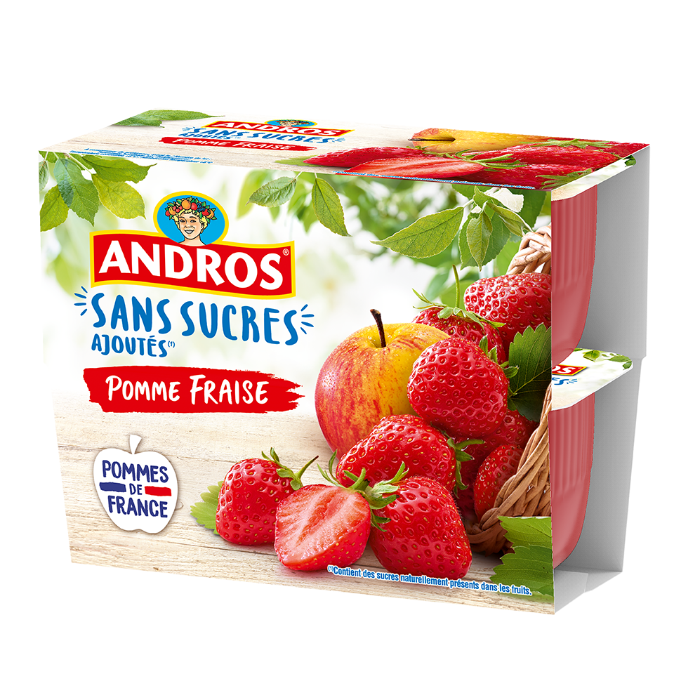 Sans sucres ajoutés Pomme Fraise – Andros
